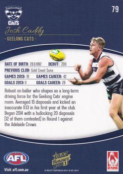 2014 Select AFL Honours Series 1 #79 Josh Caddy Back